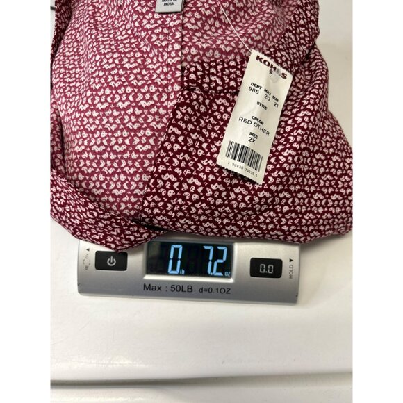 Catherines Women's Plus Size Georgette Buttonfront Tie Sleeve Cafe Blouse 2X - Picture 9 of 9